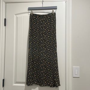 Reformation black flower maxi skirt size 0